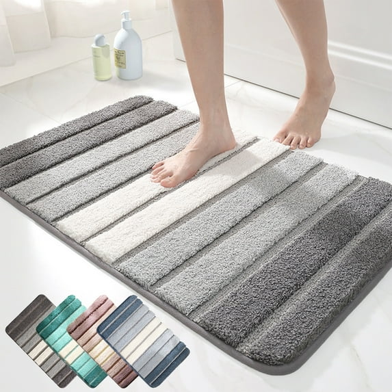 40x60cm Absorbent Toilet and Bathroom Foot Mat, Non-Slip Entrance Floor Mat, Soft Door Rug for Bedroom, Bathroom, Living Room, Entryway, Quick-Dry, Comfortable Home Decor Carpet, HAODEJW