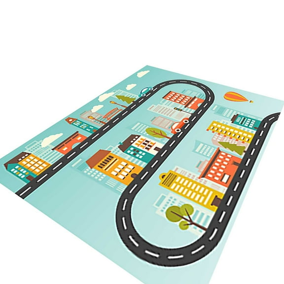 40x60cm Children's Parking Lot Road Mat - Non-Slip Climbing & Game Carpet, Oeko-Tex Certified 100% Polyester, Machine Washable,I