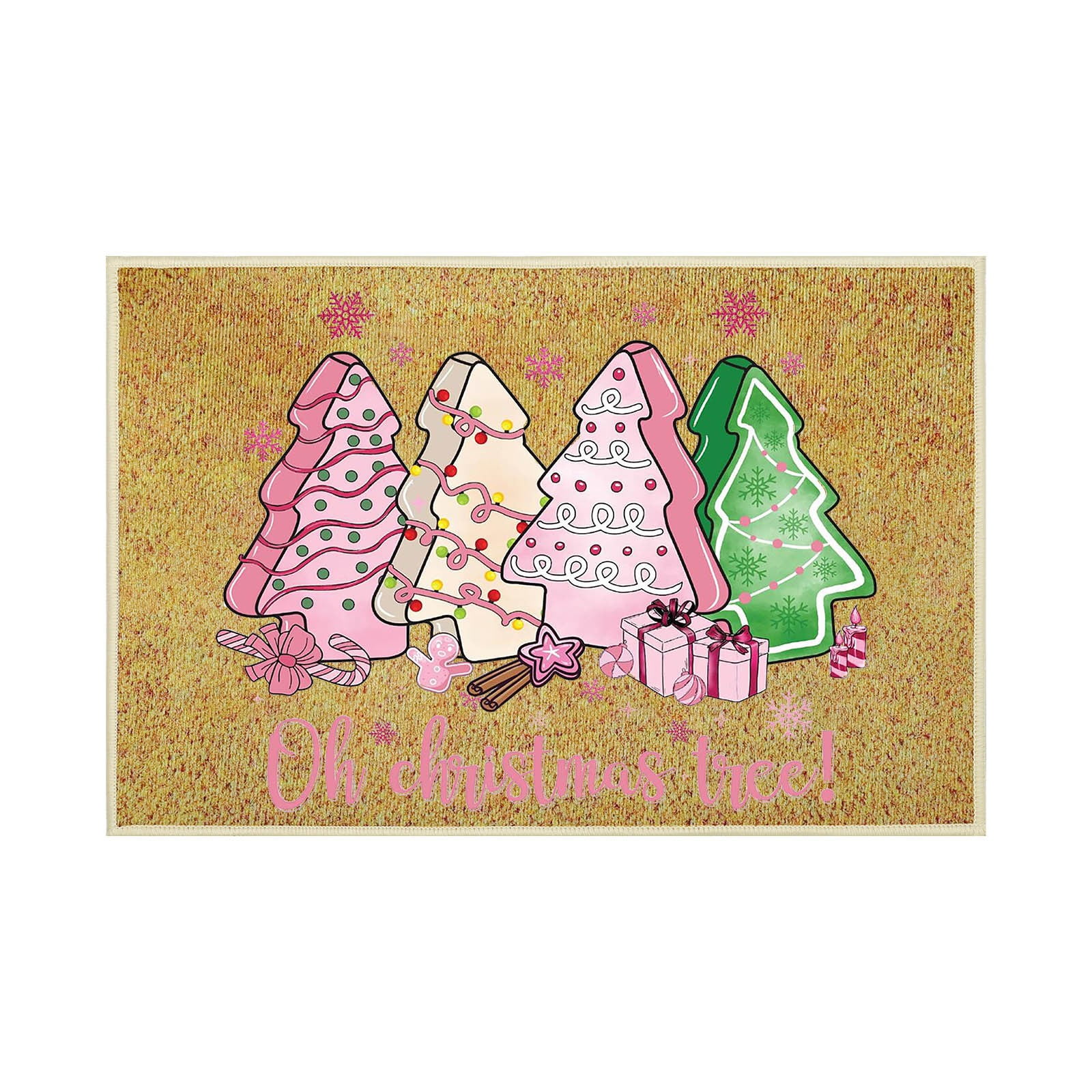 40x60cm Christmas Pink Christmas Tree Cake Floor Mats Gift Funny