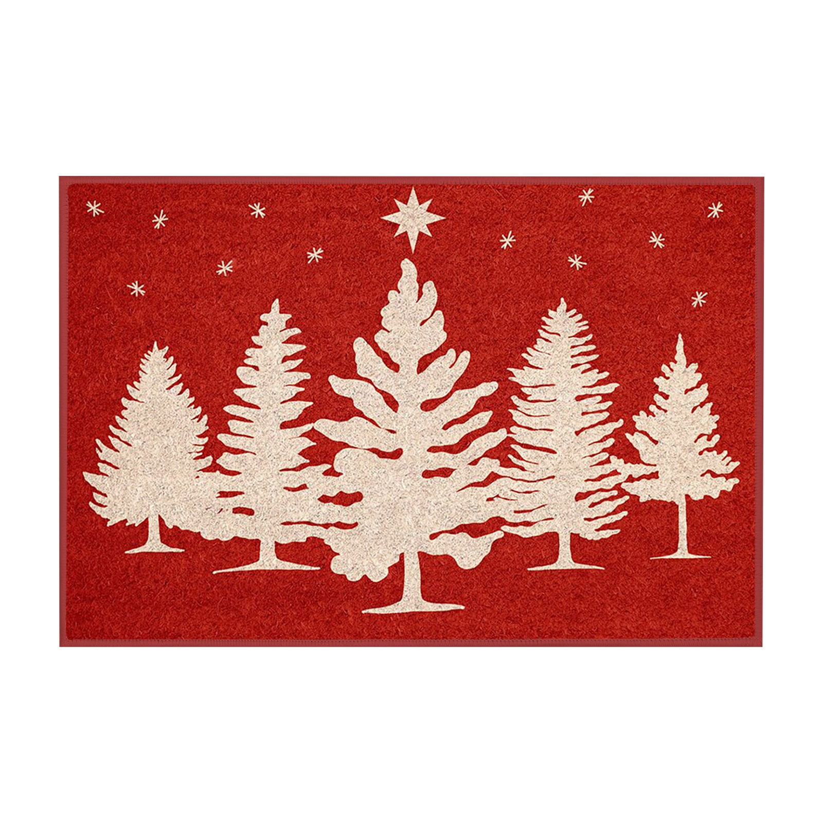 40x60cm Christmas Red Floor Mat Door Decorations Christmas Tree Shaped