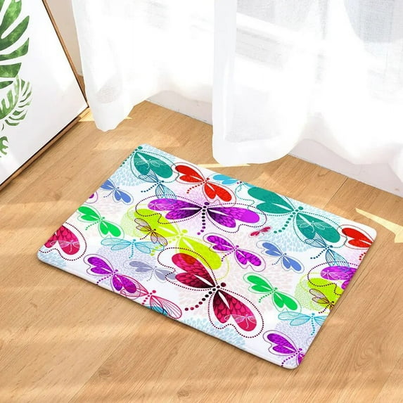 40x60cm Entrance Welcome Doormat Absorbent Bathroom Kitchen Floor Mat Dragonfly Home Rug Anti-Slip Carpet for Living Room