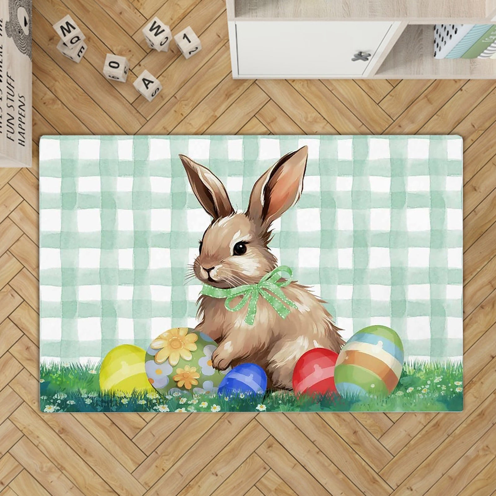40x60cm Happy Easter Decorative Door Mat Easter Eggs Doormat For Indoor