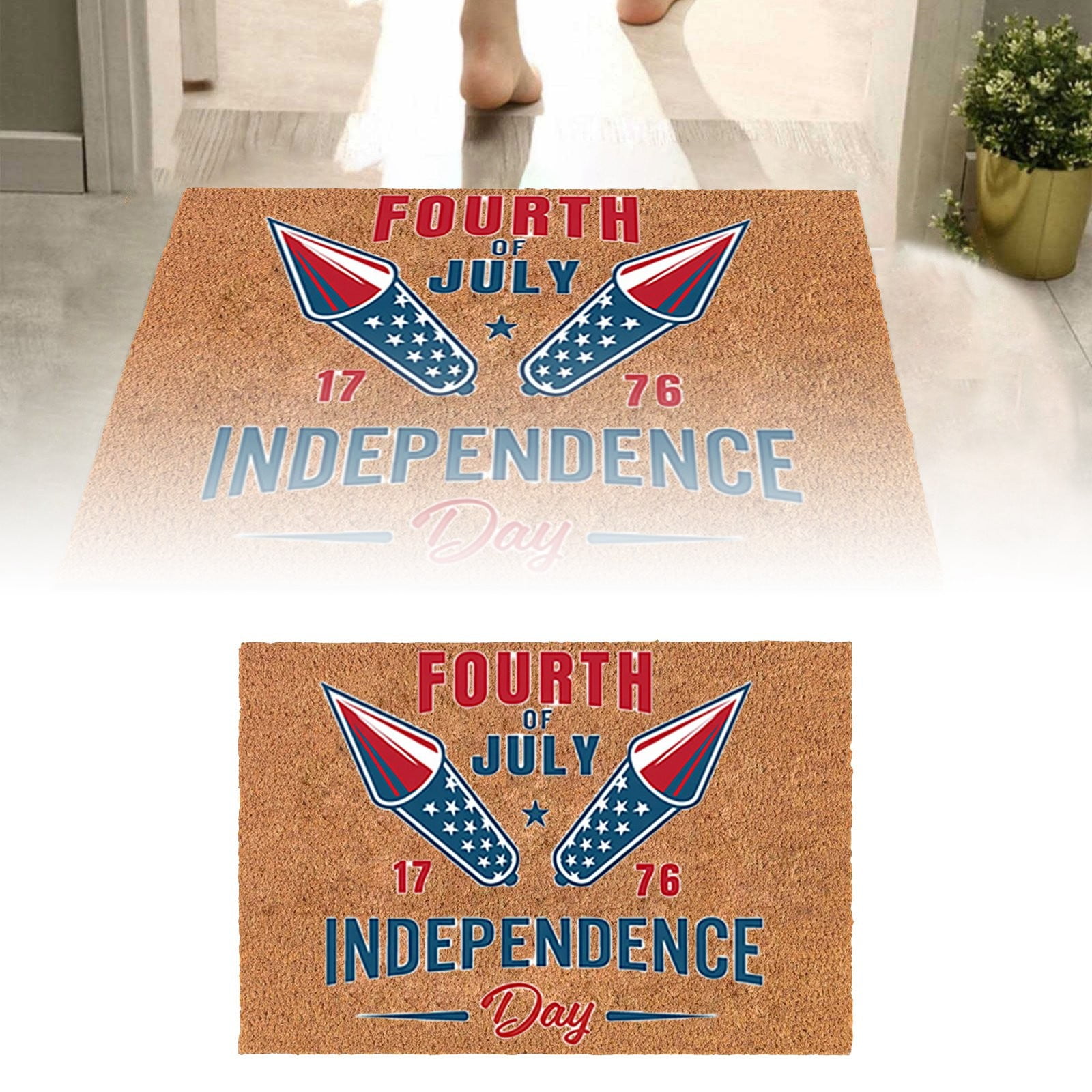 40x60cm Independence Day Velvet Floor Mats Funny Independence Day