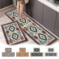 thumbnail image 1 of 40x60cm Kitchen Rugs Two Piece Ethnic Kitchen Carpet Set Non Slip Absorbent Bathroom Mat Sink And Stove Defend Fatigue Floor Mat Washable Lasting Door Mat, 1 of 7