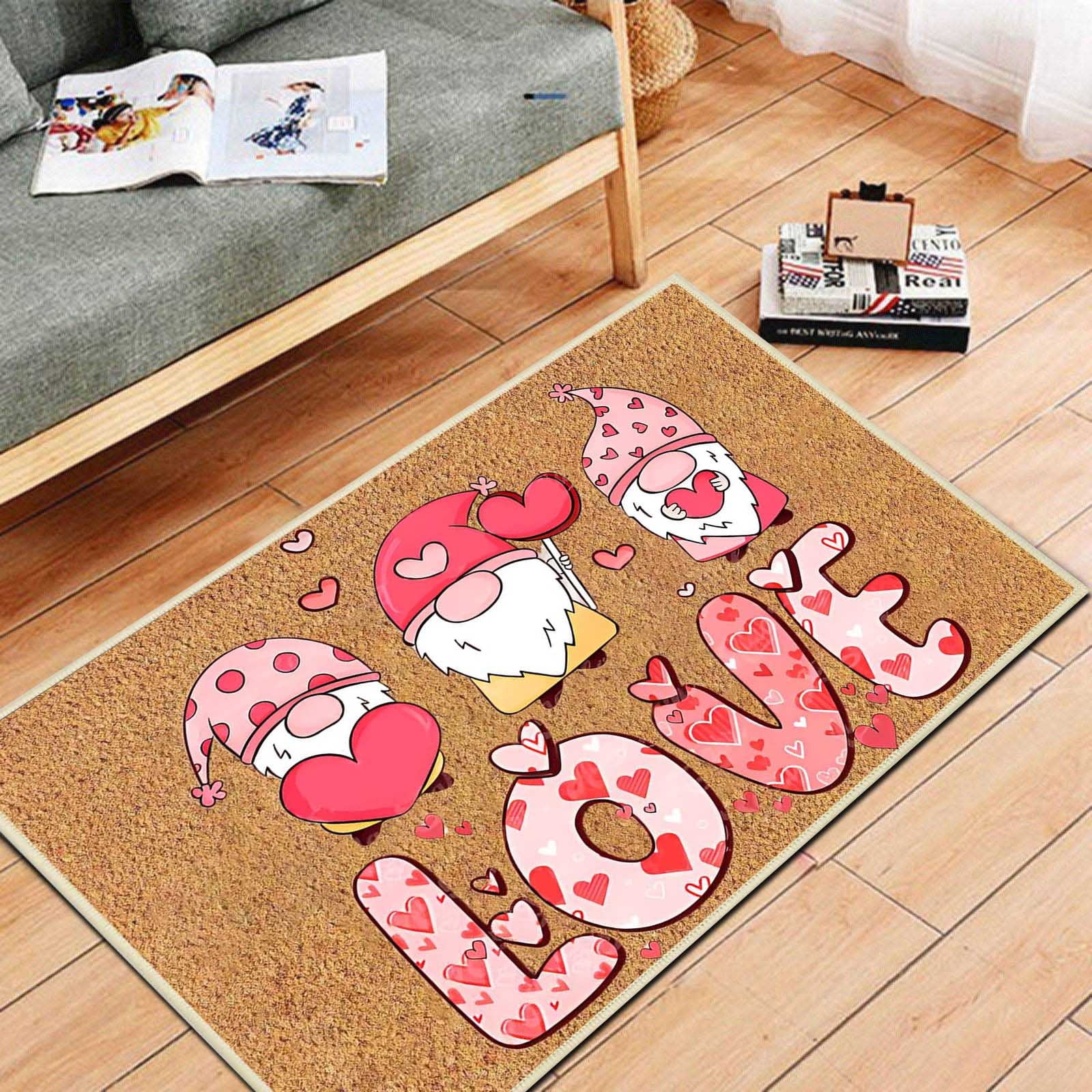40x60cm Valentine's Day Floor Mat Pink Cute Floor Mats Gift Funny Door