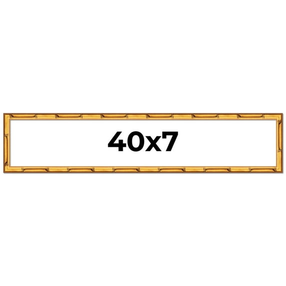 40x7 Frame Gold Bamboo Picture Frame - Complete Modern Photo Frame Includes UV Acrylic Shatter
