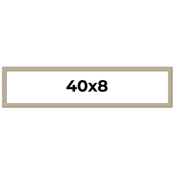 40x8 Frame Grey Solid Wood Picture Frame Width 1 Inches | Interior Frame Depth 0.5 Inches |