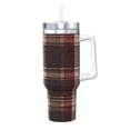 thumbnail image 1 of 40zo Ice Bar Cup With Handle Double Insulation Large Capacity Rust Prevention For Daily Travel And Other Scenes Rosybrown Buffalo Plaid Check Tartan Scotland_1, 1 of 8