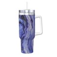 thumbnail image 1 of 40zo Ice Bar Cup With Handle Double Insulation Large Capacity Rust Prevention For Daily Travel And Other Scenes Blueviolet Marble_3, 1 of 8