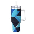 thumbnail image 1 of 40zo Ice Bar Cup With Handle Double Insulation Large Capacity Rust Prevention For Daily Travel And Other Scenes Darkgray Geometric Patterns_1, 1 of 8