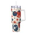 thumbnail image 1 of 40zo Ice Bar Cup With Handle Double Insulation Large Capacity Rust Prevention For Daily Travel And Other Scenes Independence Day Theme Star (2), 1 of 8