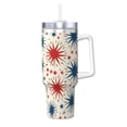 thumbnail image 1 of 40zo Ice Bar Cup With Handle Double Insulation Large Capacity Rust Prevention For Daily Travel And Other Scenes Independence Day Theme Star (5), 1 of 8