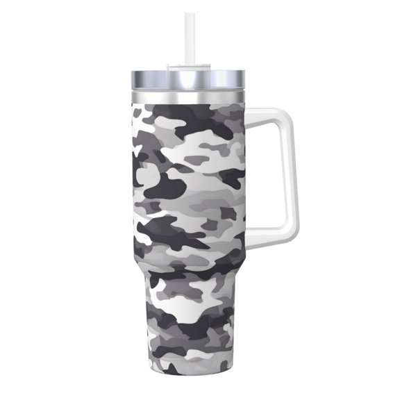 40zo Ice Bar Cup With Handle Double Insulation Large Capacity Rust Prevention For Daily Travel And Other Scenes Vector Camouflage Pattern Gray_4
