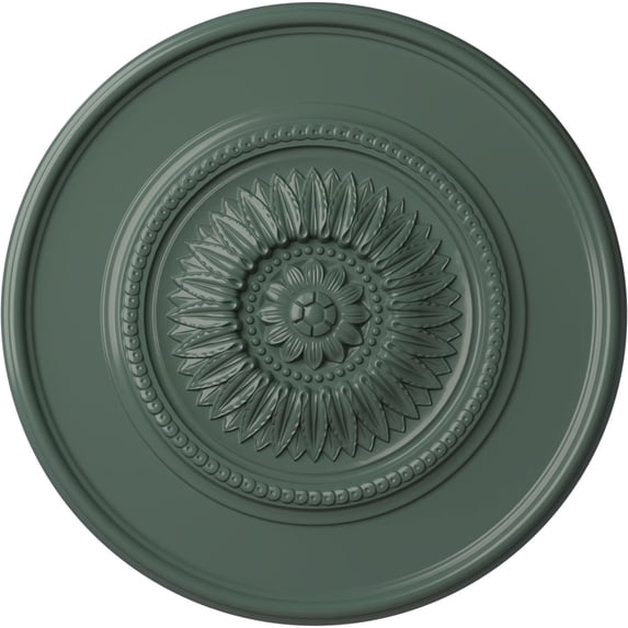 41 1/8"OD x 2 1/2"P Large Floral Ceiling Medallion, Hand-Painted Cloud Burst