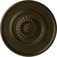 thumbnail image 1 of 41 1/8"OD x 2 1/2"P Large Floral Ceiling Medallion, Hand-Painted Green Gold, 1 of 6