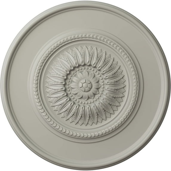 41 1/8"OD x 2 1/2"P Large Floral Ceiling Medallion, Hand-Painted Pot of Cream
