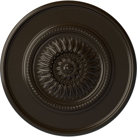 41 1/8"OD x 2 1/2"P Large Floral Ceiling Medallion, Hand-Painted Stone Hearth