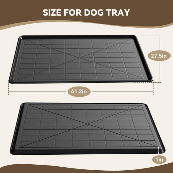 41.1" Dog Crate Tray for Metal Dog Cages - Plastic Pan for Potty Training & Multi-Purpose Use