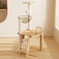 thumbnail image 1 of 41.3" Modern Cat Tower, Wood Cat Tree Tower for Indoor Cats, Cat Tree with Sisal-Covered Scratching Posts and Top Perch, Cat Condo with Acrylic Hammock, 1 of 8