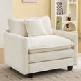 thumbnail image 1 of 41.3" Modular Sectional Sofa, Modern Comfy Cloud Couch Sectional Sofa, Chenille Sofa Sleeper Deep Seat Sofa with Throw Pillows for Living Room, Single Seat Sofa Couch, Beige, 1 of 9