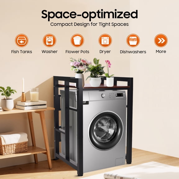 41.34 Inch H Washer Dryer Stacking Rack Stand, 29.53 x 25.59 Inch Thickened Storage Shelf, Max 418 Lbs Load Space Saving Over Laundry Machine Organizer for Laundry Room & Bathroom