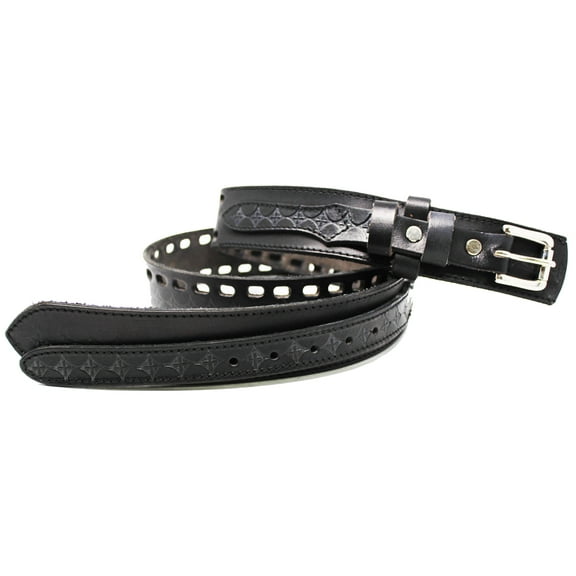 41-42  Men's 1-1/2" Casual Basket Weave Oiled Leather Ranger Belt 26RAA23BK