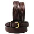 thumbnail image 1 of 41-42  Men's 1-1/2" Western Brown Basket Weave Tooled Leather Ranger Belt 26Ranger13, 1 of 1