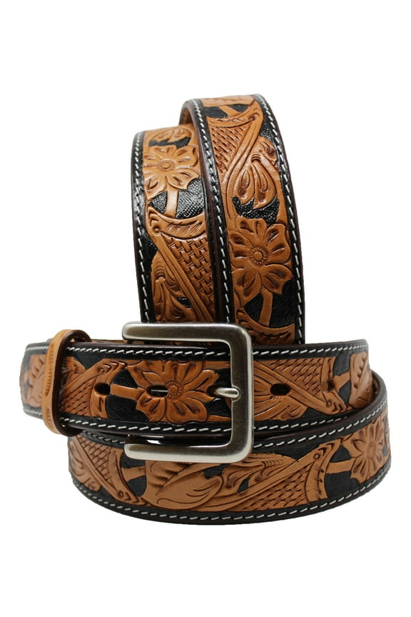 41-42 Tackrus Handmade Basket Weave Tool Western LEATHER MENS BELT Brown 2609RS04