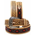 thumbnail image 1 of 41-42  Unisex 1.5" Western Floral Tooled Beaded Full-Grain Leather Belt 26RT47B, 1 of 3