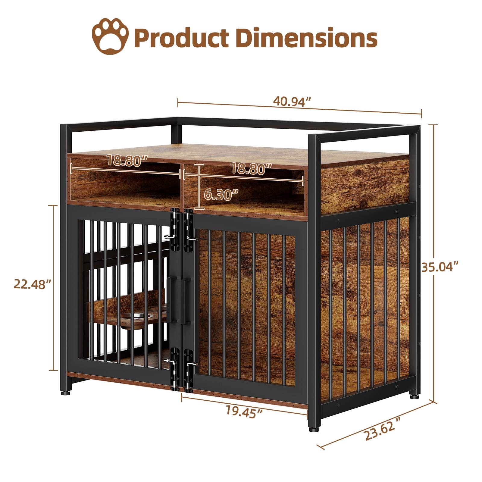 Illustration of Dog Crate Storage Ottoman With Storage