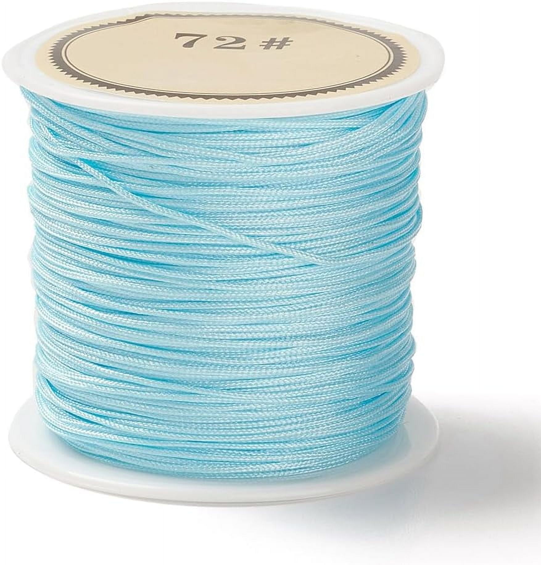 41.5-43.7 Yards Nylon Chinese Knot Cord 0.8mm Cyan Jewelry String Nylon ...