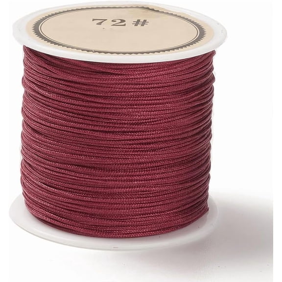 41.5-43.7 Yards Nylon Chinese Knot Cord 0.8mm Dark Red Jewelry String Nylon String Beading Thread for Bracelet Jewelry Making Macrame Craft and DIY Projects