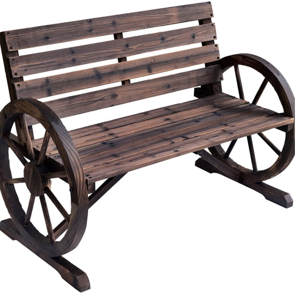 41.5" Durable Fir Wood Bench with Backrest / Supports 550 lbs for Outdoor Relaxing