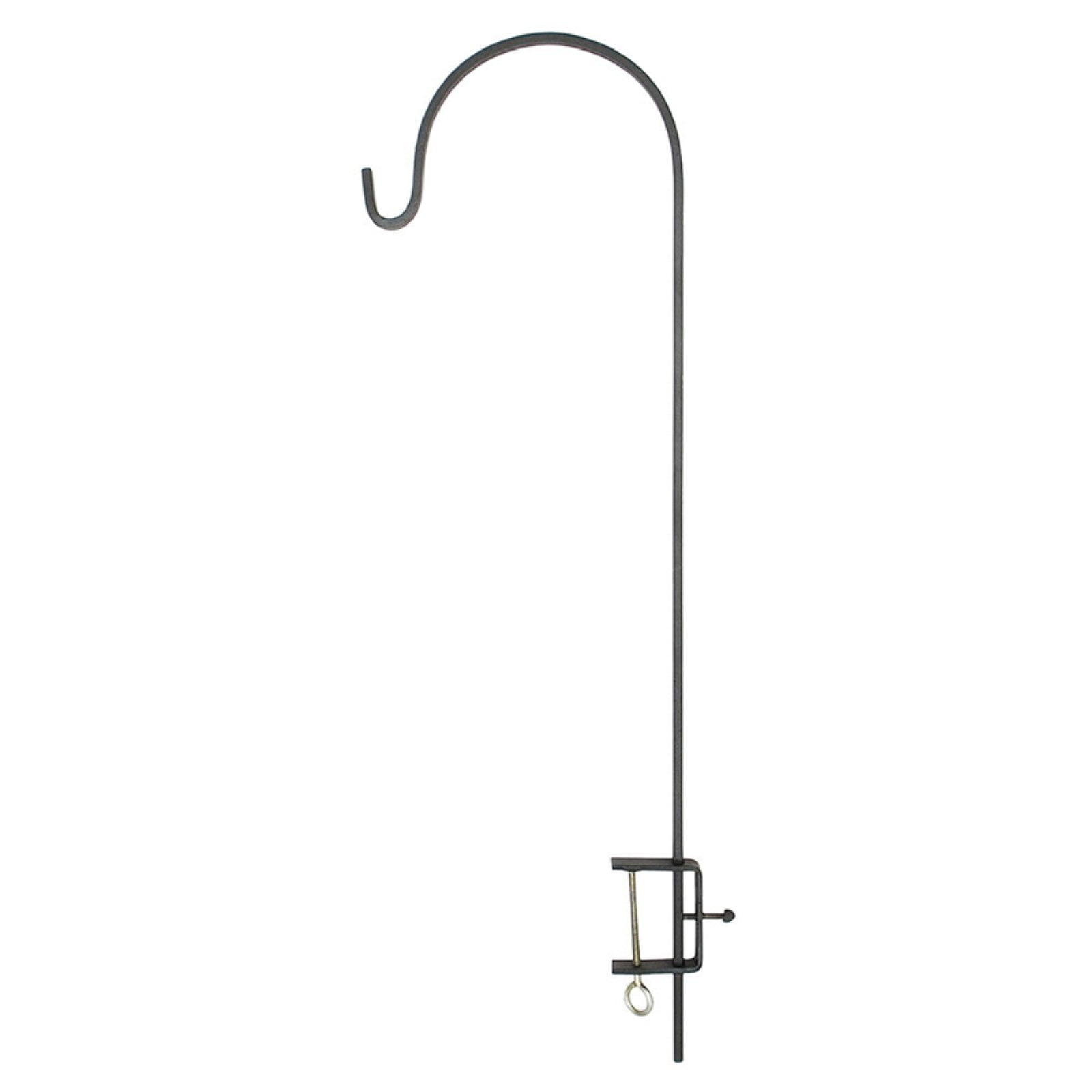 41.5 in. Tall Black Powder Coat Iron Deck Rail Shepherd's Pole With Adjustable Height
