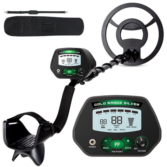 41-52 in. Metal Detector with Adjustable Pipe Length, Waterproof Search Coil, 4 Operation Modes