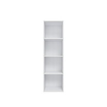 41.81 in. Tall White Wood 4-Shelf Etagere Bookcase