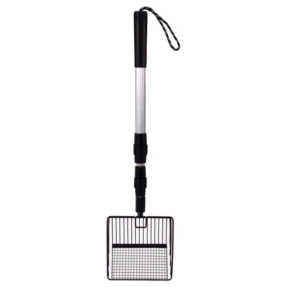 41.9 Inch Adjustable Handle Litter Scoop - Metal Hanging Sifting Shovel with Chicken Poop Pickup Tool - for Cat Litter, Chicken Coop, Beach, Potty Training