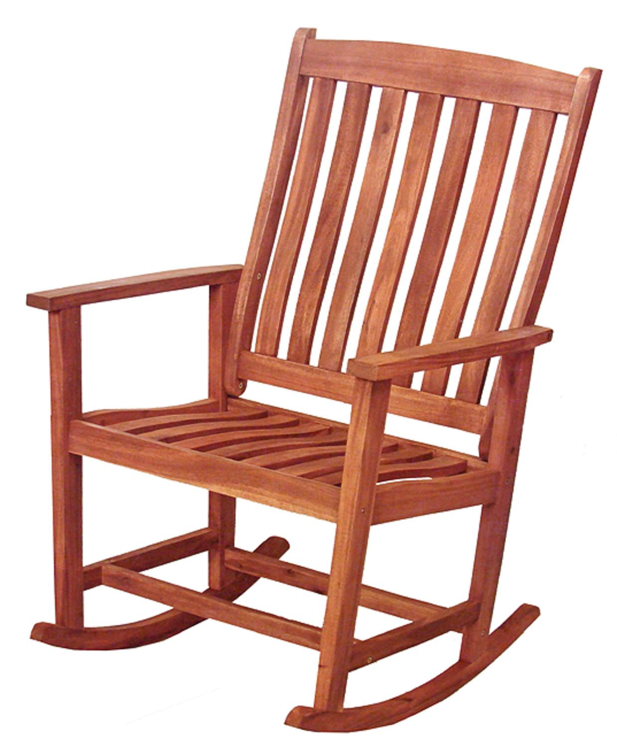 41" Acacia Wood Outdoor Patio Rocking Chair