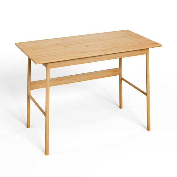 41" Bamboo Computer Desk, Modern Writing Work Desk for Home Office, Simple Study Table with 450LBS Capacity