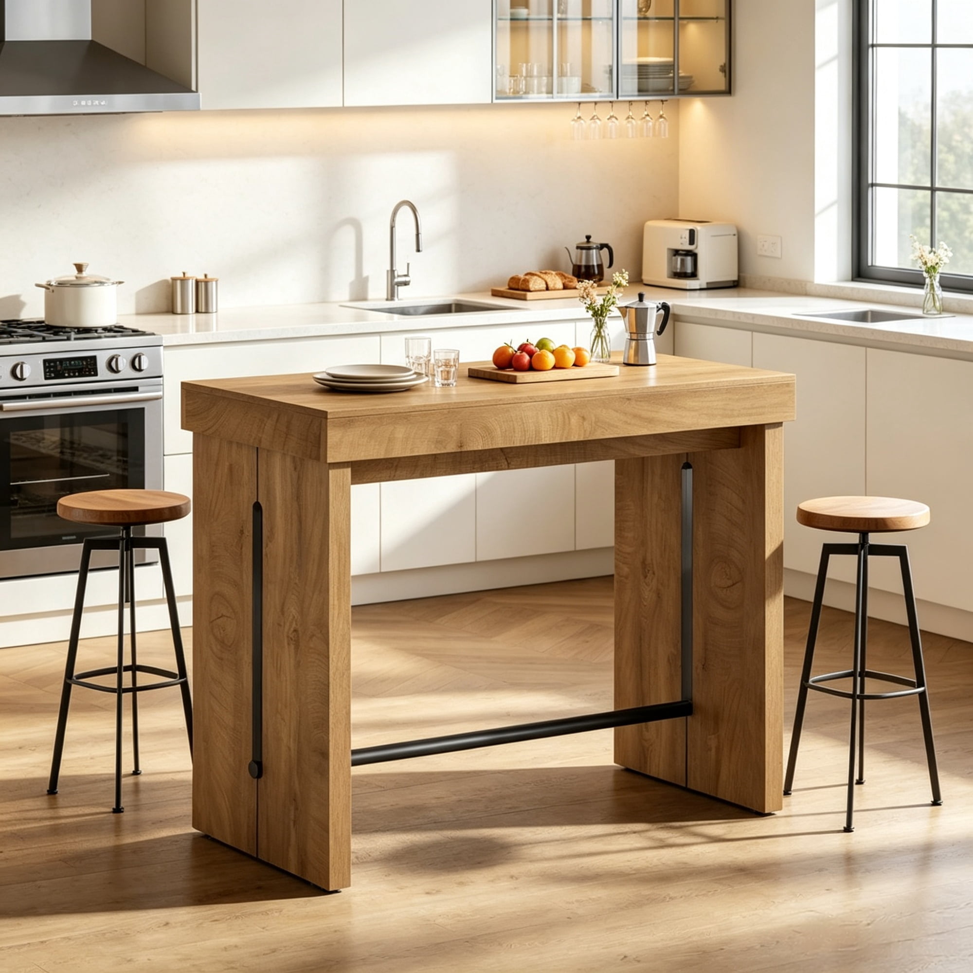 41" Bar Table, Counter Height Pub Table with Sturdy Tabletop