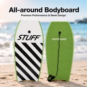 41 Boogie Board with Wrist Leash, Bodyboard for Beach, EPS Core,Green,41.5 x 20.5 x 2.26 in, XPE deck, EPS foam core, strong buoyancy, HDPE slick bottom reduces drag, Ocean, Beach, Pool