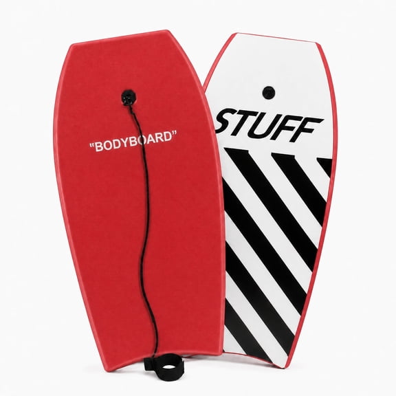41'' Boogie Board with Wrist Leash, Bodyboard for Beach, EPS Core,Red,41.5 x 20.5 x 2.26 in, XPE deck, EPS foam core, strong buoyancy, HDPE slick bottom reduces drag, Ocean, Beach, Pool
