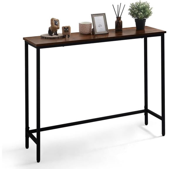 41 Classic Console Table for Entryway, Modern Sofa Tableau for Living Room, Industrial Console Mesa, Snack Entrance Accent Behind Couch Plant Table for Hallway, Rustic Oak