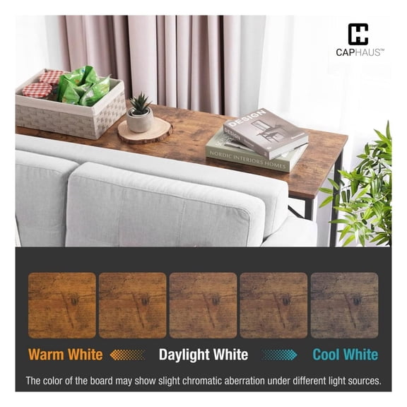 41 Classic Console Table for Entryway, Modern Sofa Tableau for Living Room, Industrial Console , Snack Entrance Accent Behind Couch Plant Table for Hallway, Rustic Oak