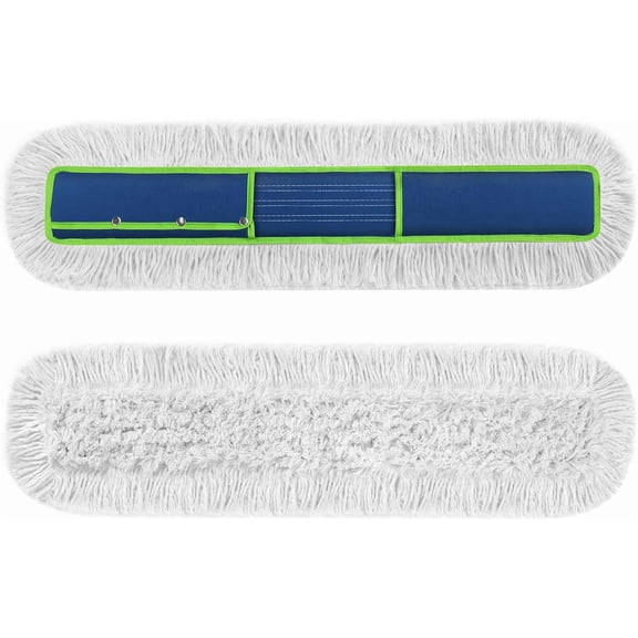 41" Commercial Dust Mop Replacement Heads - Reusable Washable Industrial Cotton Pads for Floor Cleaning in Janitors, Warehouse, Gym, School