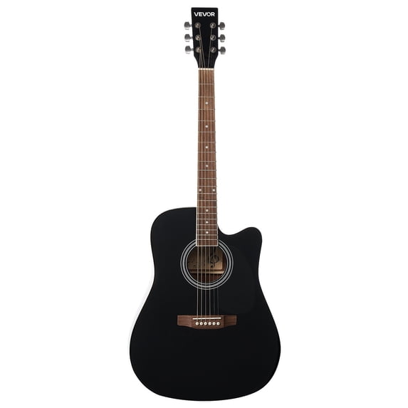 41 in Cutway Acoustic Guitar Beginner Bundle with Gig Bag for Adults Solo Black, Spruce Top, Mahogany Back, Rosewood Fingerboard, Ergonomic Design, Tuner Included for Easy Playing and Practice