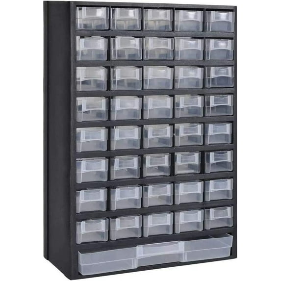 41-Drawer Plastic Storage Cabinet Tool Box, Storage Cabinet with 40 Small Drawers and 1 Large Drawers for Parts, Small Things