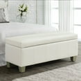 thumbnail image 1 of 41'' Faux Leather Storage Ottoman Bench, Rectangle Upholstered End of Bed Storage Bench, Stitch Tufted Bedroom Bench with Storage, Entryway Large Storage Ottoman with Wooden Legs, White, 1 of 9