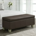 thumbnail image 1 of 41'' Faux Leather Storage Ottoman Bench, Rectangle Upholstered End of Bed Storage Bench, Stitch Tufted Bedroom Bench with Storage, Entryway Large Storage Ottoman with Wooden Legs, Brown, 1 of 8