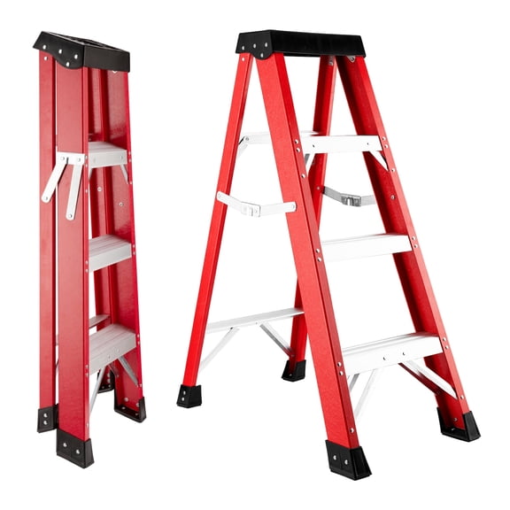 41" Fiberglass Ladder, 330 lb Capacity, Non-Conductive Step Ladder with Non-Slip Feet for Home & Professional Use